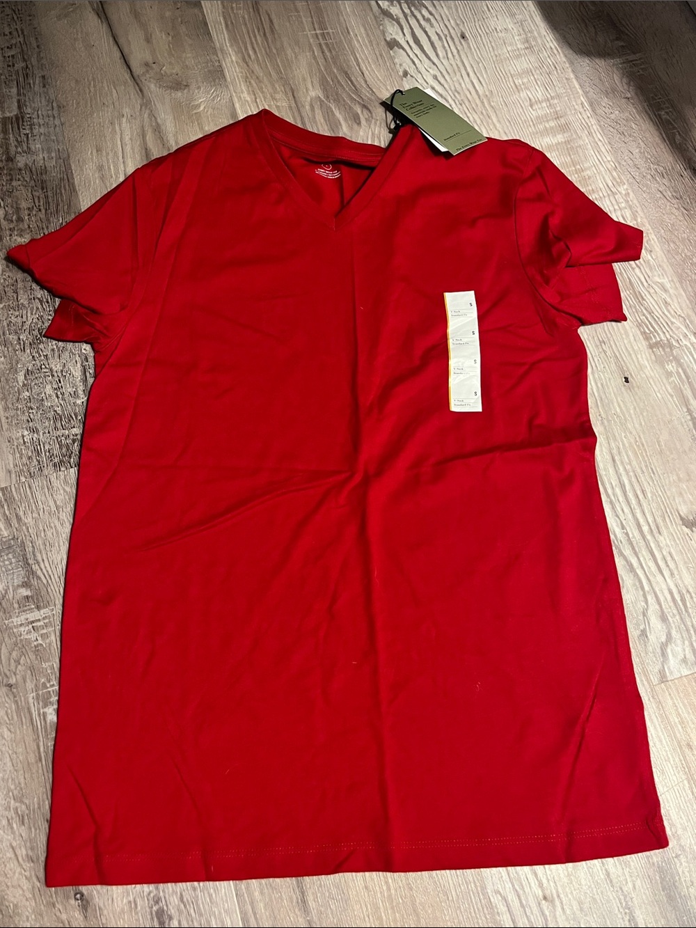 Goodfellow & Co Red V-Neck Short Sleeve Tee